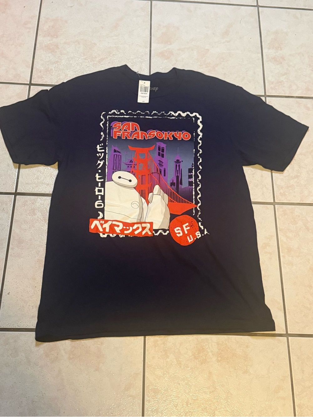 Disney Black San Fransokyo Baymax Graphic Tee